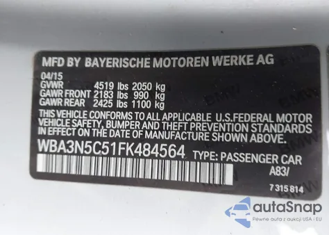 2015 BMW 428I xDrive from USA, damaged, VIN WBA3N5C51FK484564
